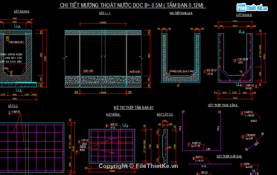 thiết kế mương,mương bê tông,mương thủy lợi,bản vẽ cad thiết kế kênh mương,file cad,file thiết kế